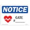 Signmission OSHA Notice, 5" Height, Gate No. Sign With Symbol, 7" X 5", Landscape OS-NS-D-57-L-13080 - alternate 1